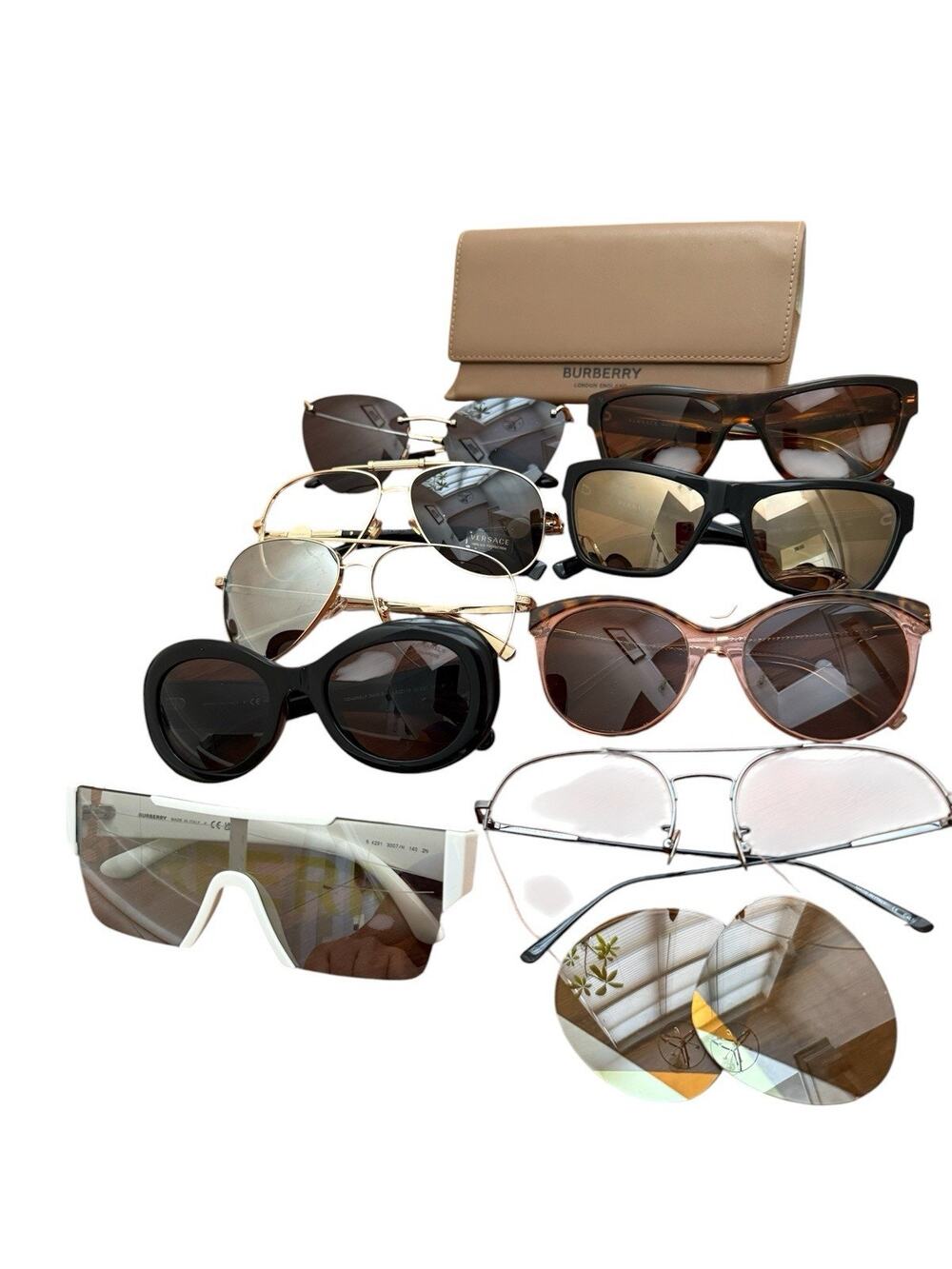 Lot 9 Designer Glasses Frames Parts Salvage Chanel Versace Tiffany Bottega